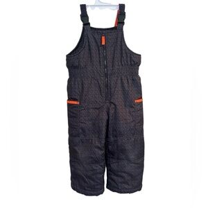 Carter's Gray and Orange Kids Overalls Size 3T Toddler Snow Pants Unisex